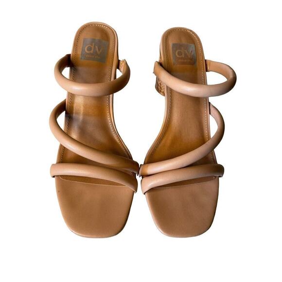 Dolce Vita Myla Sandals Size 9 Reptile Pattern Tan Strappy 3 Inch Heels - Picture 3 of 8